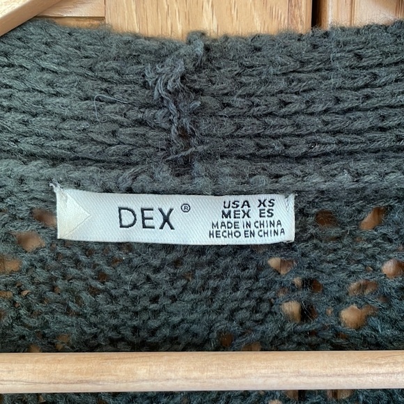 Dex Dark Green Long Knit Cardigan size extra small - Picture 2 of 4